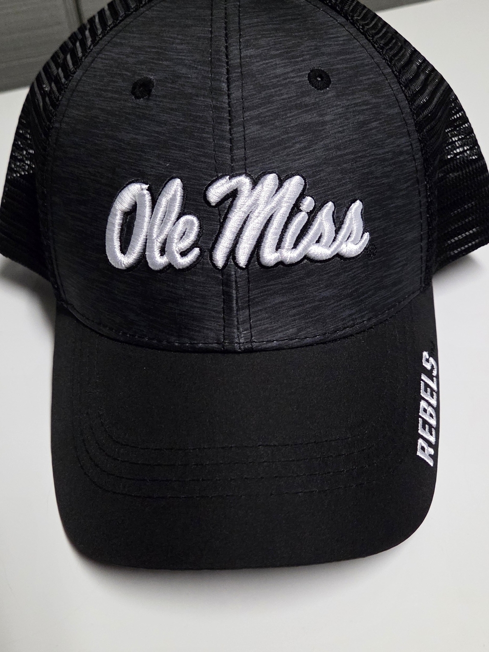 Ole Miss Black Kids Trucker Hat - Rebels Embroidered
